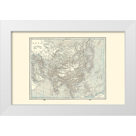 Asia - Rathbun 1893 White Modern Wood Framed Art Print by Rathbun