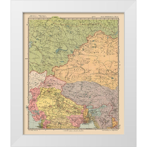 Asia Russia India Mongolia Tibet - Streit 1913 White Modern Wood Framed Art Print by Streit