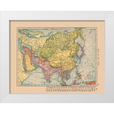 Asia - Hammond 1910 White Modern Wood Framed Art Print by Hammond