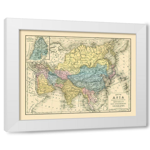 Asia - Mitchell 1869 White Modern Wood Framed Art Print by Mitchell