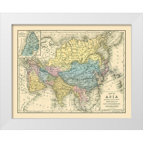 Asia - Mitchell 1869 White Modern Wood Framed Art Print by Mitchell