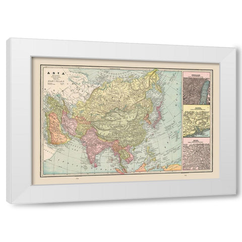 Asia - Cram 1892 White Modern Wood Framed Art Print by Cram