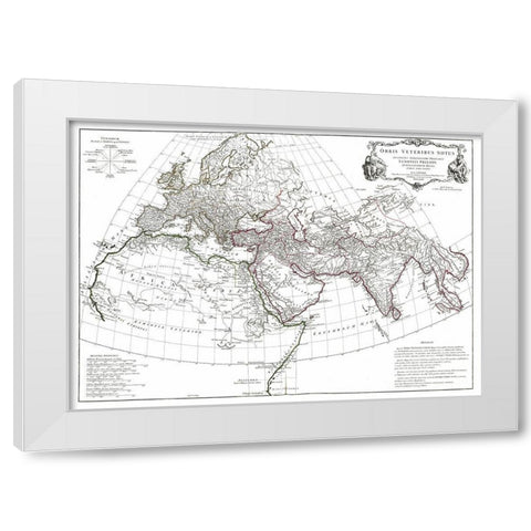 Europe Asia - DAnville 1799 White Modern Wood Framed Art Print by D'' Anville