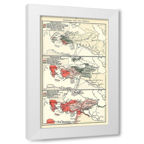 Asia Minor Roman Empire - Velhagen 1897 White Modern Wood Framed Art Print by Velhagen