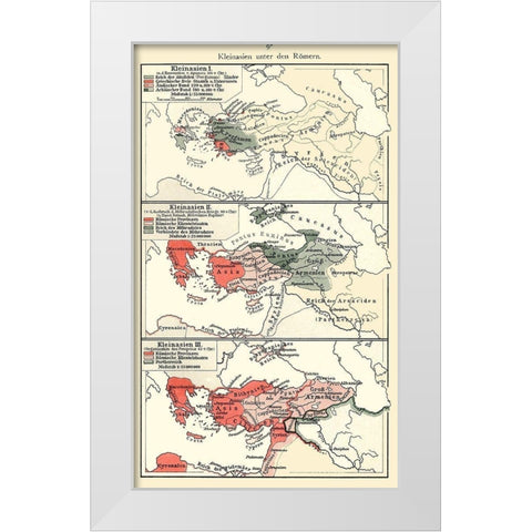 Asia Minor Roman Empire - Velhagen 1897 White Modern Wood Framed Art Print by Velhagen