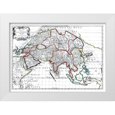 Asia - Sanson 1641 White Modern Wood Framed Art Print by Sanson