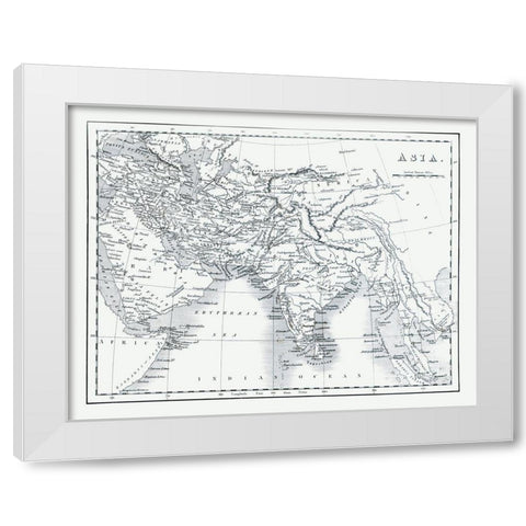 Asia - Oxford 1828 White Modern Wood Framed Art Print by Oxford