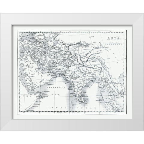 Asia - Oxford 1828 White Modern Wood Framed Art Print by Oxford