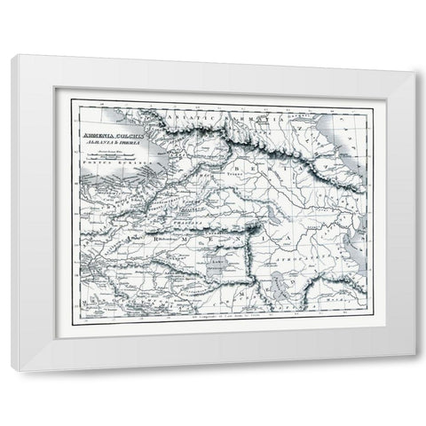 Asia Armenia Colchis Albania Iberia - Oxford 1828 White Modern Wood Framed Art Print by Oxford