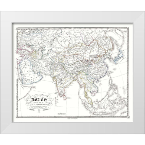 Asia Sassanid Empire Huns - Spruner 1855 White Modern Wood Framed Art Print by Spruner