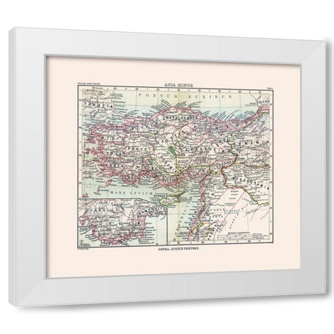 Asia Minor Middle East - Perthes 1896 White Modern Wood Framed Art Print by Perthes