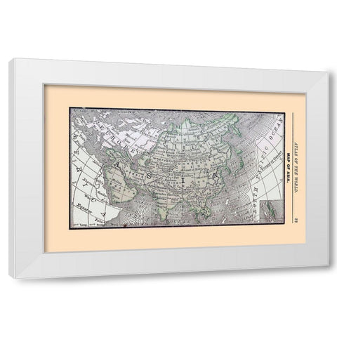 Asia - Alden 1886 White Modern Wood Framed Art Print by Alden