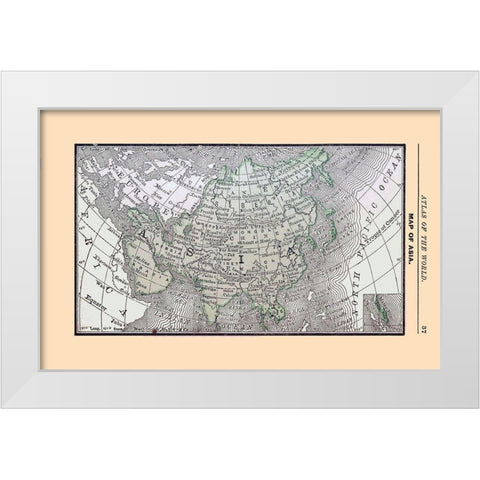 Asia - Alden 1886 White Modern Wood Framed Art Print by Alden