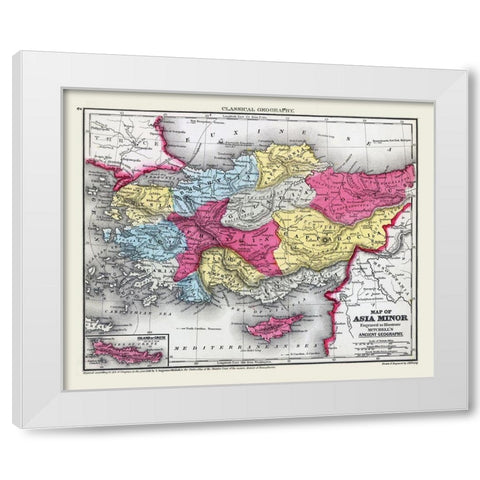 Asia Minor - Mitchell 1844 White Modern Wood Framed Art Print by Mitchell