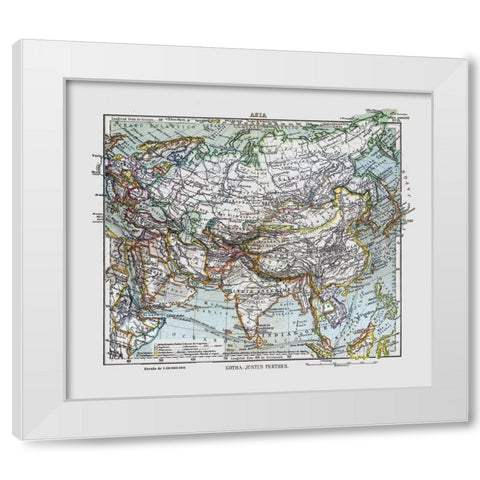 Asia - Perthes 1921 White Modern Wood Framed Art Print by Perthes