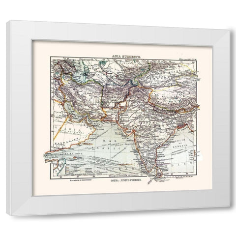 Southwest Asia - Perthes 1921 White Modern Wood Framed Art Print by Perthes