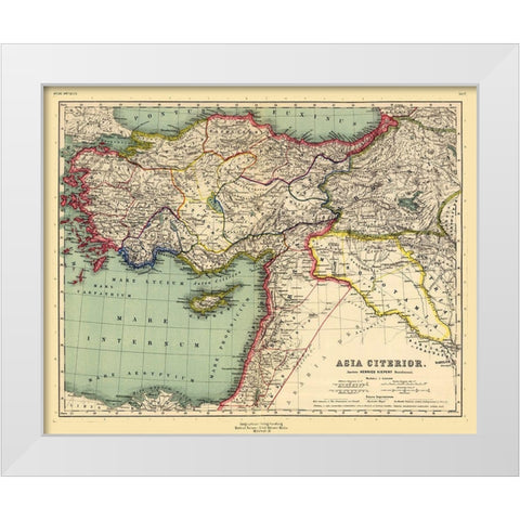 Asia Minor - Kiepert 1903 White Modern Wood Framed Art Print by Kiepert