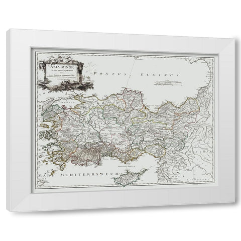 Asia Minor - Vaugondy 1757 White Modern Wood Framed Art Print by Vaugondy