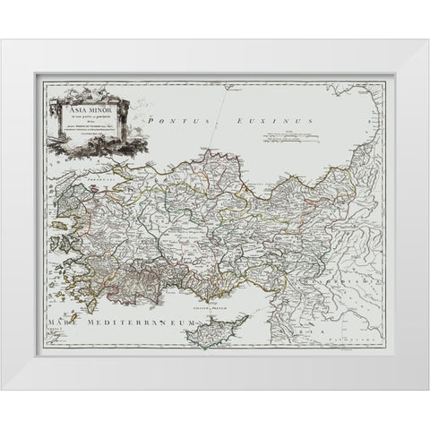 Asia Minor - Vaugondy 1757 White Modern Wood Framed Art Print by Vaugondy