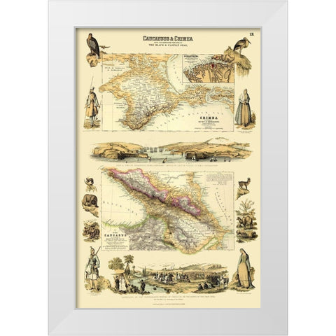 Asia Caucasus Crimea Black Caspian Seas White Modern Wood Framed Art Print by Edinburgh