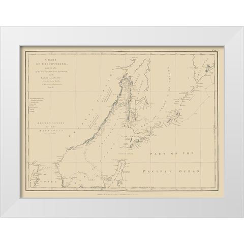 Asia Discoveries China Tartary - Robinson 1787 White Modern Wood Framed Art Print by Robinson