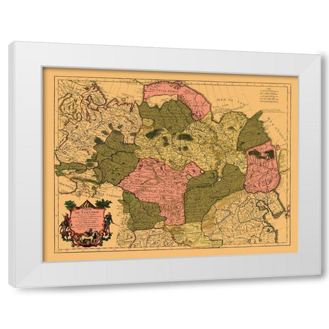 Asia Tartary Siberia - De Lisle 1706 White Modern Wood Framed Art Print by De L''isle