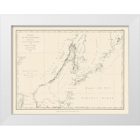 Asia China Tartary Seas Discoveries - Robinson White Modern Wood Framed Art Print by Robinson