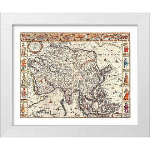 Asia - Ano Dom 1626 White Modern Wood Framed Art Print by Ano Dom
