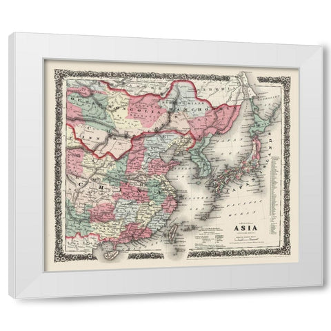 Asia - Colton 1858 White Modern Wood Framed Art Print by Colton