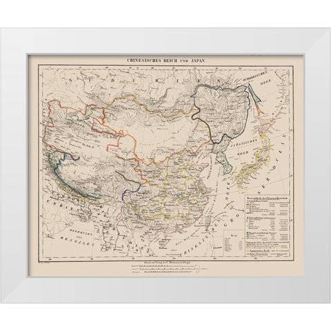 Asia Chinese Empire Japan - Sohr 1875 White Modern Wood Framed Art Print by Sohr
