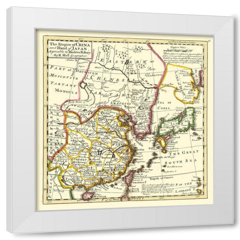 Asia Chinese Empire Japan - Moll 1736 White Modern Wood Framed Art Print by Moll