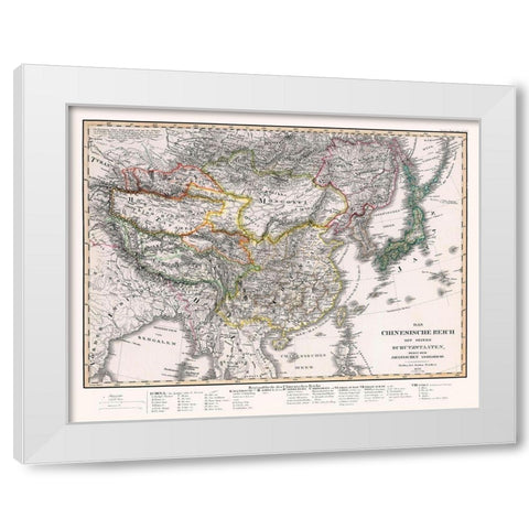 China Japan - Perthes 1833 White Modern Wood Framed Art Print by Perthes