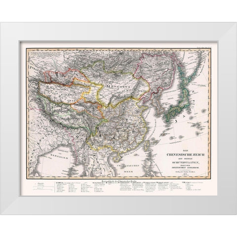 China Japan - Perthes 1833 White Modern Wood Framed Art Print by Perthes