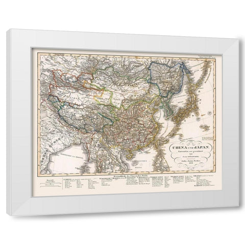 China Japan - Perthes 1850 White Modern Wood Framed Art Print by Perthes