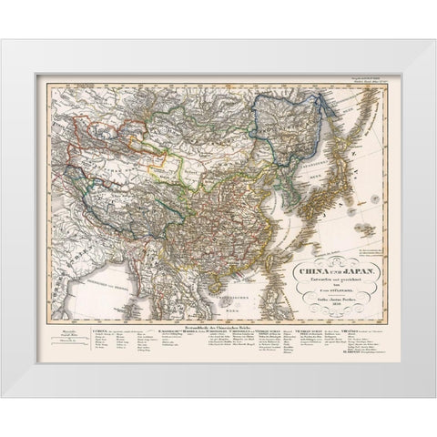 China Japan - Perthes 1850 White Modern Wood Framed Art Print by Perthes