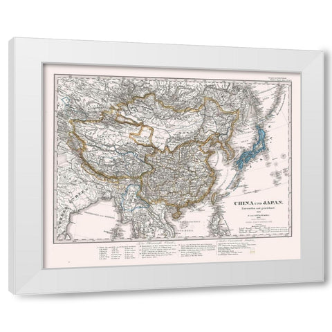 China Japan - Perthes 1866 White Modern Wood Framed Art Print by Perthes