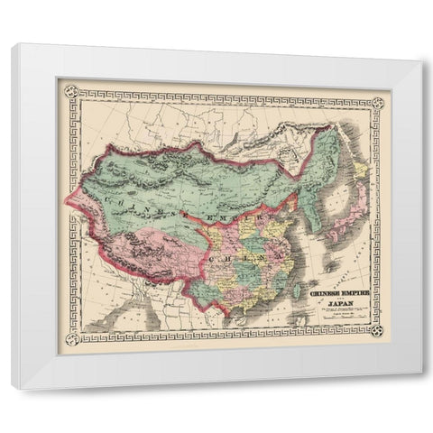 Asia Chinese Empire Japan - Schonberg 1865 White Modern Wood Framed Art Print by Schonberg