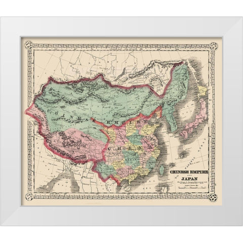 Asia Chinese Empire Japan - Schonberg 1865 White Modern Wood Framed Art Print by Schonberg