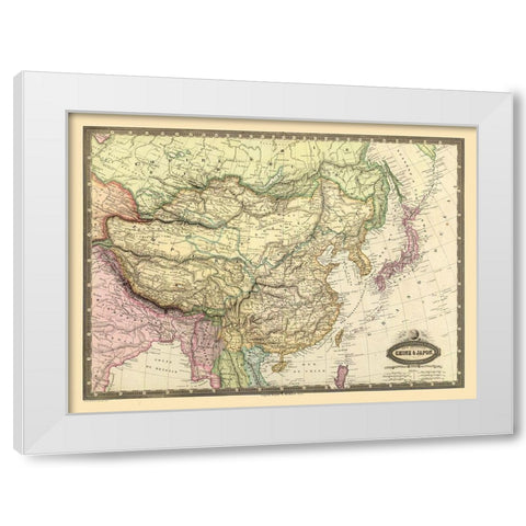 China Japan - Renouard 1860 White Modern Wood Framed Art Print by Renouard