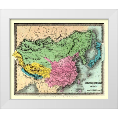 Asia Chinese Empire Japan - Thomas 1833 White Modern Wood Framed Art Print by Thomas