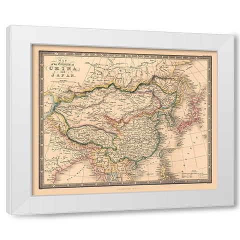China Japan - Wyld 1864 White Modern Wood Framed Art Print by Wyld
