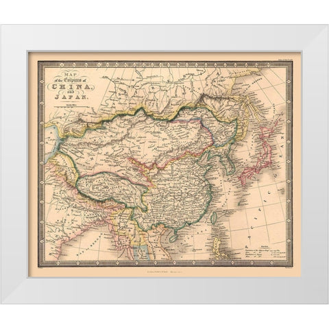 China Japan - Wyld 1864 White Modern Wood Framed Art Print by Wyld