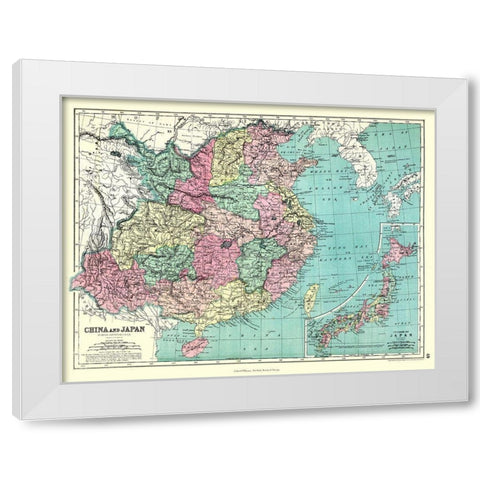 China Japan - Williams 1860 White Modern Wood Framed Art Print by Williams