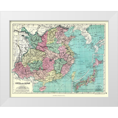 China Japan - Williams 1860 White Modern Wood Framed Art Print by Williams