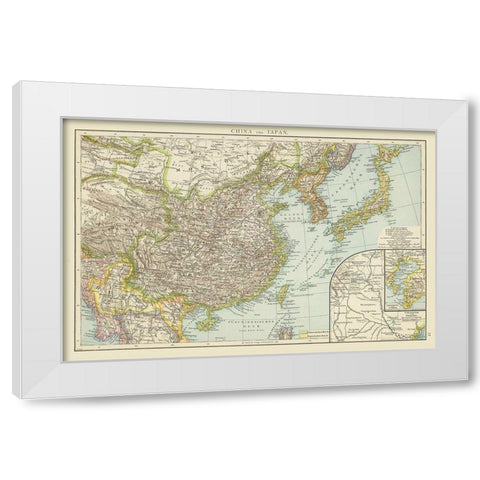 China Japan - Andree 1881 White Modern Wood Framed Art Print by Andree
