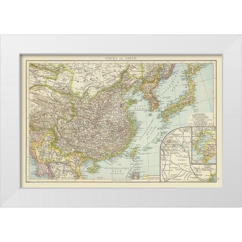 China Japan - Andree 1881 White Modern Wood Framed Art Print by Andree