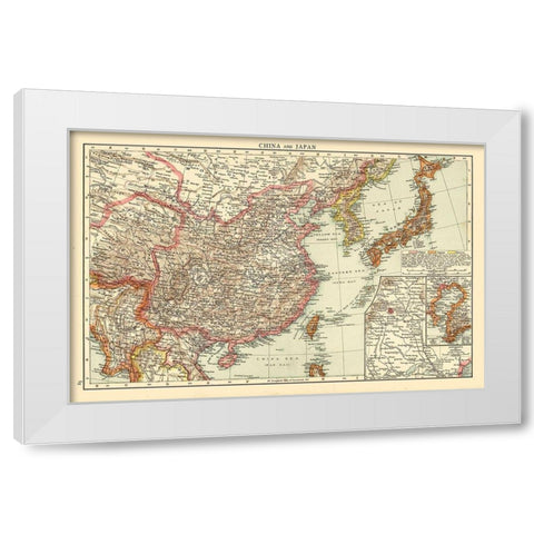 China Japan - Andree 1895 White Modern Wood Framed Art Print by Andree