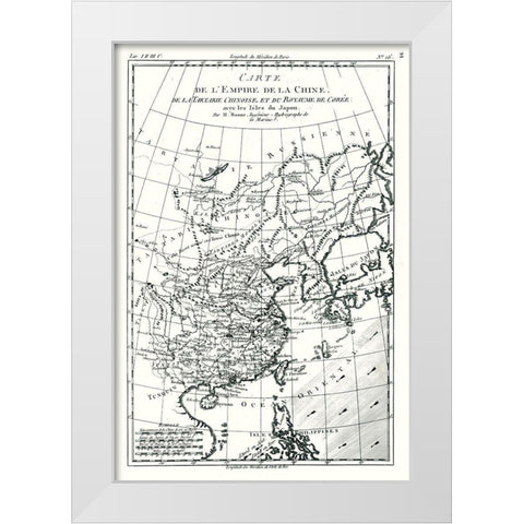 Asia Chinese Empire Tartary Korea - Bonne 1780 White Modern Wood Framed Art Print by Bonne