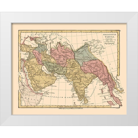 Middle East Asia - Wilkinson 1807 White Modern Wood Framed Art Print by Wilkinson