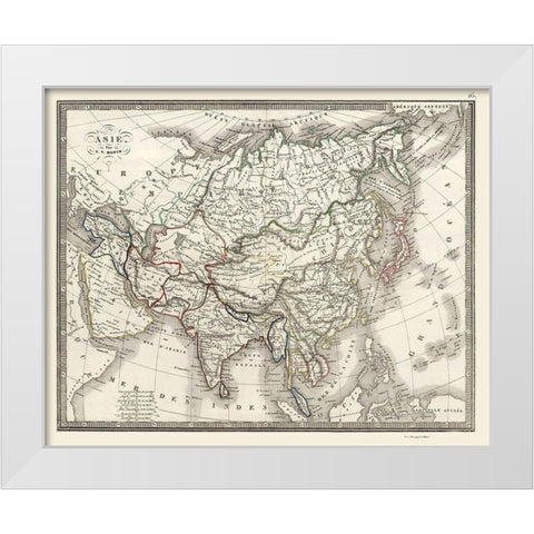 Asia - Monin 1839 White Modern Wood Framed Art Print by Monin